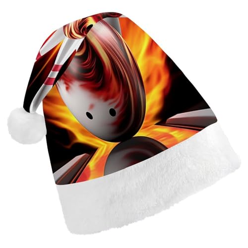 HKMNTGD Personalisierte Weihnachtsmannmütze, weicher Plüsch, personalisierbar, mit Bowlingball bedruckt, Weihnachtsmützen für Erwachsene HKMNTGD Personalisierte Weihnachtsmannmütze, weicher Plüsch, personalisierbar, mit Bowlingball bedruckt, Weihnachtsmützen für Erwachsene von HKMNTGD