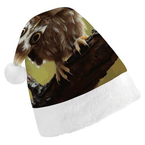 HKMNTGD Personalisierte Weihnachtsmannmütze, weicher Plüsch, personalisierte Weihnachtsmannmütze, echte niedliche Eulen, bedruckt, Weihnachtsmützen für Erwachsene HKMNTGD Personalisierte Weihnachtsmannmütze, weicher Plüsch, personalisierte Weihnachtsmannmütze, echte niedliche Eulen, bedruckt, Weihnachtsmützen für Erwachsene von HKMNTGD