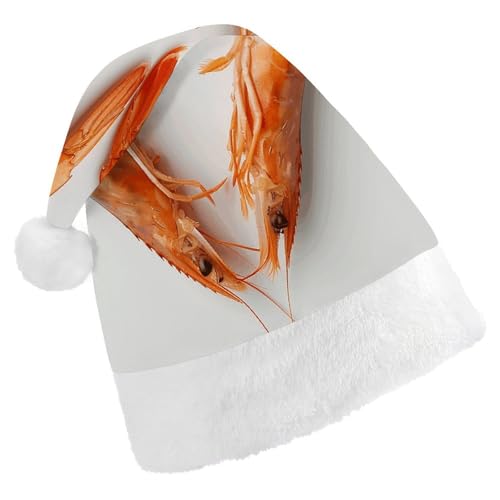 Personalisierte Weihnachtsmannmütze, weicher Plüsch, individuelle Weihnachtsmannmütze, zwei rote Garnelen bedruckt, Weihnachtsmützen für Erwachsene Personalisierte Weihnachtsmannmütze, weicher Plüsch, individuelle Weihnachtsmannmütze, zwei rote Garnelen bedruckt, Weihnachtsmützen für Erwachsene von HKMNTGD