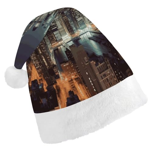 Personalisierte Weihnachtsmannmütze, weicher Plüsch, personalisierbar, Motiv: New York City, bedruckte Weihnachtsmütze für Erwachsene Personalisierte Weihnachtsmannmütze, weicher Plüsch, personalisierbar, Motiv: New York City, bedruckte Weihnachtsmütze für Erwachsene von HKMNTGD