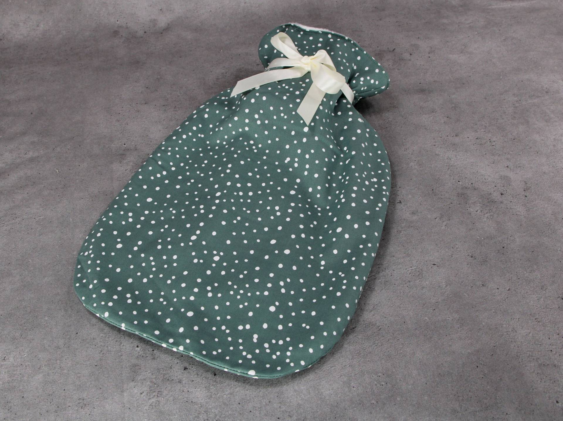 Wärmflaschenbezug, Jadegrün Mit Kleinen Weißen Punkten Wärmflaschenbezug, Jadegrün Mit Kleinen Weißen Punkten von HKModeHandmade