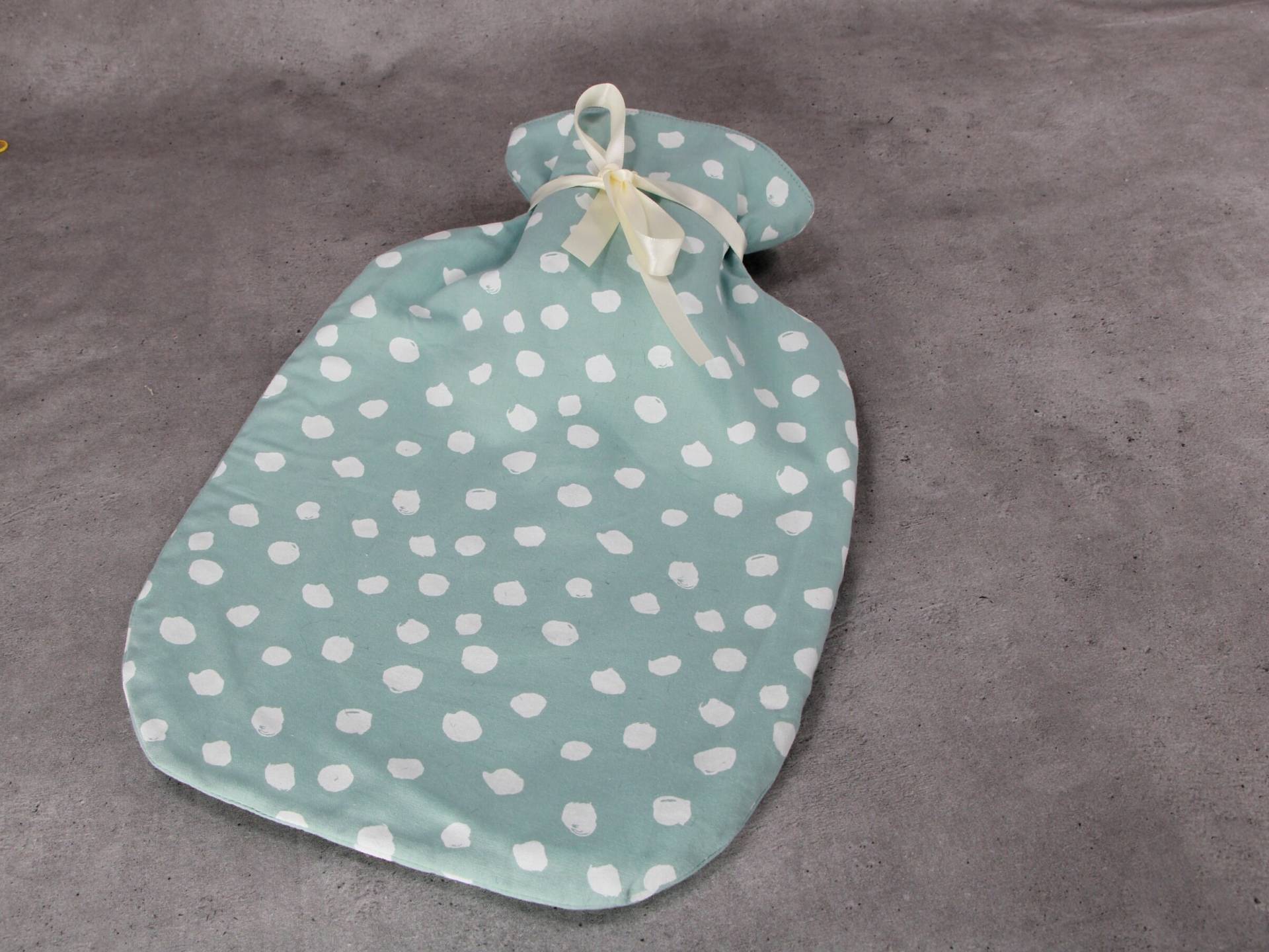 Wärmflaschenbezug, Mintgrün Mit Großen Weißen Punkten Wärmflaschenbezug, Mintgrün Mit Großen Weißen Punkten von HKModeHandmade