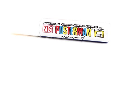 ZIG Posterman Postermarker 15mm - 5 wasserfeste Marker weiß von HKR-Welt