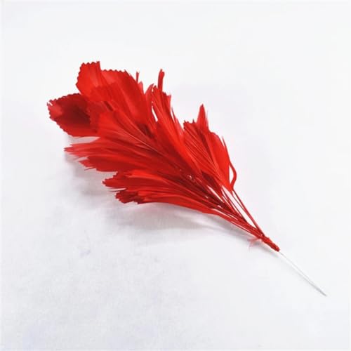 HKSDKABOP Handwerksdekoration mit Federn, 1 Bündel Fasanenfeder Blume Multicolor for Schmuck Kopfschmuck Party Hochzeit Dekoration(Red) von HKSDKABOP