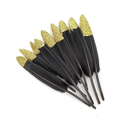 HKSDKABOP Handwerksdekoration mit Federn, 20 Stück Enten-Gänsefedern for Basteln, DIY-Fliegenbinden, Dekor, Mehrfarbig, mehrere Größen(10-15cm 4-6inch2) von HKSDKABOP