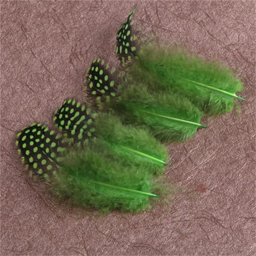 HKSDKABOP Handwerksdekoration mit Federn, 50 Stück Perlhuhn- und Fasanenfedern mit Perlfleck, gefärbt, 5,1–10,2 cm, Mehrfarbig(Apple Gn) von HKSDKABOP