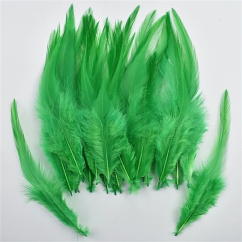 HKSDKABOP Handwerksdekoration mit Federn, Fasanenfedern for Basteln und Fliegenbinden, Mehrfarbig, 10,2–15,2 cm, 100 Stück(Grass Gn) von HKSDKABOP
