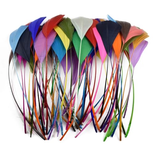 HKSDKABOP Handwerksdekoration mit Federn, Federn for Basteln, Mehrfarbig, Packung mit 20/100 Stück(27 SI Piao TOU,20 Piece) von HKSDKABOP