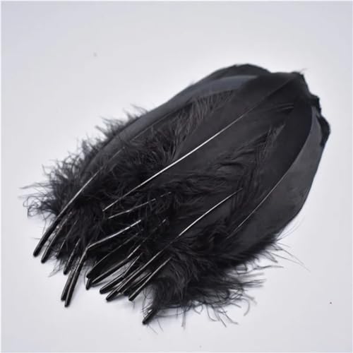 HKSDKABOP Handwerksdekoration mit Federn, Gänsefedern, 20 Stück, Mehrfarbig, 12,7–17,8 cm, for Basteln, for Hochzeiten, Dekoration, Fliegenbinden(Black) von HKSDKABOP