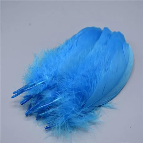 HKSDKABOP Handwerksdekoration mit Federn, Gänsefedern, 20 Stück, Mehrfarbig, 12,7–17,8 cm, for Basteln, for Hochzeiten, Dekoration, Fliegenbinden(Blue) von HKSDKABOP