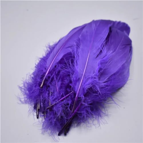 HKSDKABOP Handwerksdekoration mit Federn, Gänsefedern, 20 Stück, Mehrfarbig, 12,7–17,8 cm, for Basteln, for Hochzeiten, Dekoration, Fliegenbinden(Deep Purple) von HKSDKABOP