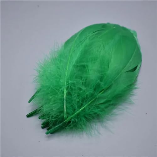 HKSDKABOP Handwerksdekoration mit Federn, Gänsefedern, 20 Stück, Mehrfarbig, 12,7–17,8 cm, for Basteln, for Hochzeiten, Dekoration, Fliegenbinden(Grass Gn) von HKSDKABOP