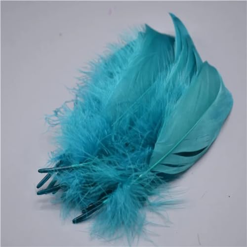 HKSDKABOP Handwerksdekoration mit Federn, Gänsefedern, 20 Stück, Mehrfarbig, 12,7–17,8 cm, for Basteln, for Hochzeiten, Dekoration, Fliegenbinden(Lake Blue) von HKSDKABOP