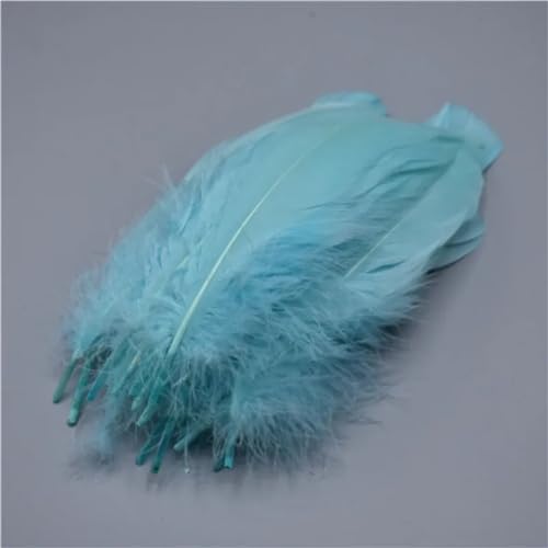 HKSDKABOP Handwerksdekoration mit Federn, Gänsefedern, 20 Stück, Mehrfarbig, 12,7–17,8 cm, for Basteln, for Hochzeiten, Dekoration, Fliegenbinden(Light Blue) von HKSDKABOP
