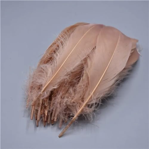 HKSDKABOP Handwerksdekoration mit Federn, Gänsefedern, 20 Stück, Mehrfarbig, 12,7–17,8 cm, for Basteln, for Hochzeiten, Dekoration, Fliegenbinden(Light Brown) von HKSDKABOP