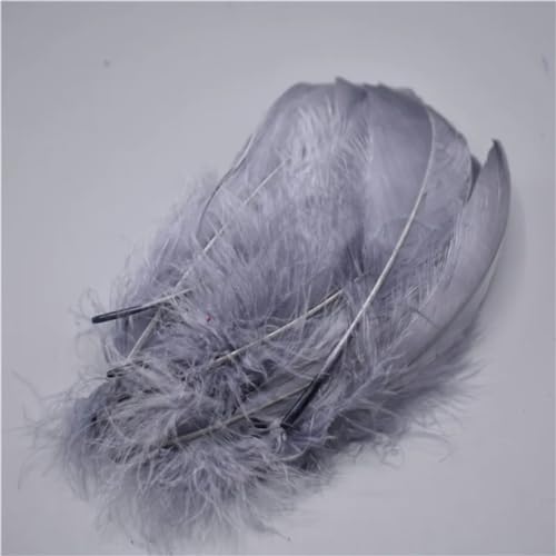 HKSDKABOP Handwerksdekoration mit Federn, Gänsefedern, 20 Stück, Mehrfarbig, 12,7–17,8 cm, for Basteln, for Hochzeiten, Dekoration, Fliegenbinden(Light Gray9) von HKSDKABOP