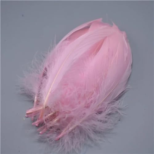 HKSDKABOP Handwerksdekoration mit Federn, Gänsefedern, 20 Stück, Mehrfarbig, 12,7–17,8 cm, for Basteln, for Hochzeiten, Dekoration, Fliegenbinden(Light Pink) von HKSDKABOP