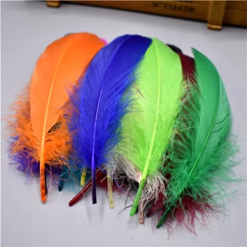 HKSDKABOP Handwerksdekoration mit Federn, Gänsefedern, 20 Stück, Mehrfarbig, 12,7–17,8 cm, for Basteln, for Hochzeiten, Dekoration, Fliegenbinden(Mixed Color) von HKSDKABOP