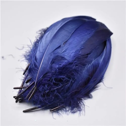 HKSDKABOP Handwerksdekoration mit Federn, Gänsefedern, 20 Stück, Mehrfarbig, 12,7–17,8 cm, for Basteln, for Hochzeiten, Dekoration, Fliegenbinden(Navy) von HKSDKABOP