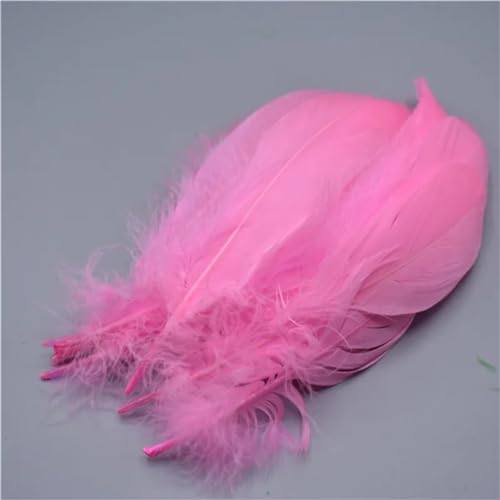 HKSDKABOP Handwerksdekoration mit Federn, Gänsefedern, 20 Stück, Mehrfarbig, 12,7–17,8 cm, for Basteln, for Hochzeiten, Dekoration, Fliegenbinden(Pink) von HKSDKABOP