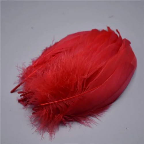 HKSDKABOP Handwerksdekoration mit Federn, Gänsefedern, 20 Stück, Mehrfarbig, 12,7–17,8 cm, for Basteln, for Hochzeiten, Dekoration, Fliegenbinden(Red) von HKSDKABOP