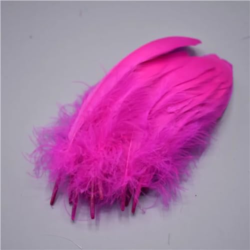 HKSDKABOP Handwerksdekoration mit Federn, Gänsefedern, 20 Stück, Mehrfarbig, 12,7–17,8 cm, for Basteln, for Hochzeiten, Dekoration, Fliegenbinden(Rose Red) von HKSDKABOP