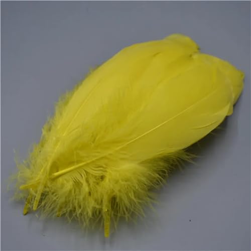 HKSDKABOP Handwerksdekoration mit Federn, Gänsefedern, 20 Stück, Mehrfarbig, 12,7–17,8 cm, for Basteln, for Hochzeiten, Dekoration, Fliegenbinden(Yellow) von HKSDKABOP