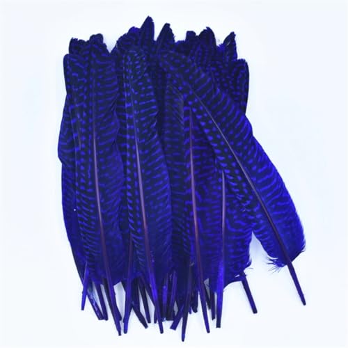 HKSDKABOP Handwerksdekoration mit Federn, Gefleckte Hühnerfedern mit Perlen, 15,2–20,3 cm, Mehrfarbig, in Mehreren Größen, for Basteln(Royal Blue,200 Piece) von HKSDKABOP