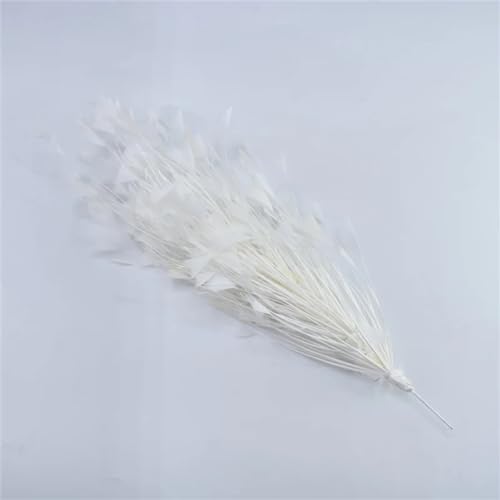 HKSDKABOP Handwerksdekoration mit Federn, Natürliche Truthahn-, Gans-, Fasanen-, Straußen-, Pfauenfedern, Federblumen, 1 Bund, Mehrfarbig, for Basteln, Schmuck, Hochzeitsdekorationen(White) von HKSDKABOP