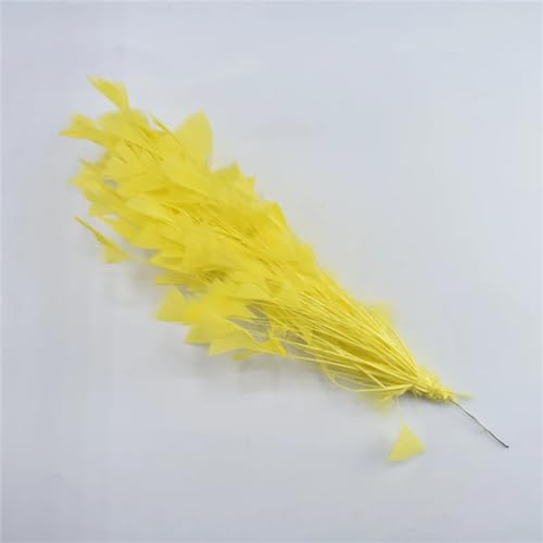 HKSDKABOP Handwerksdekoration mit Federn, Natürliche Truthahn-, Gans-, Fasanen-, Straußen-, Pfauenfedern, Federblumen, 1 Bund, Mehrfarbig, for Basteln, Schmuck, Hochzeitsdekorationen(Yellow) von HKSDKABOP