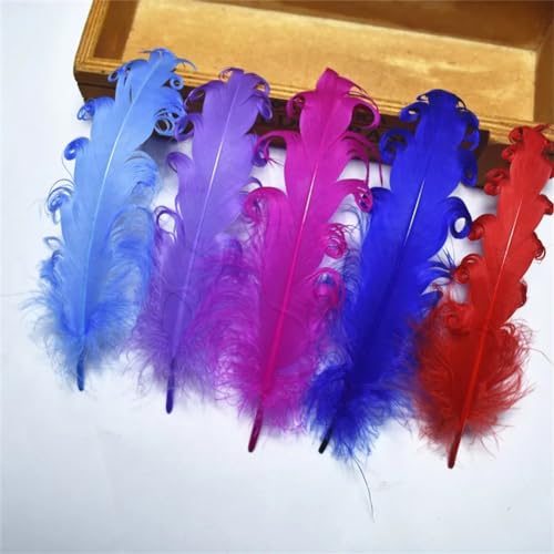 HKSDKABOP Handwerksdekoration mit Federn, Packung mit 20 Spire Gans Federn Multicolor 10-15cm DIY Handwerk Hochzeit Party Decor(Mixed Color) von HKSDKABOP