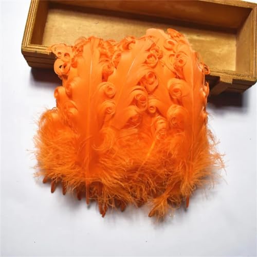 HKSDKABOP Handwerksdekoration mit Federn, Packung mit 20 Spire Gans Federn Multicolor 10-15cm DIY Handwerk Hochzeit Party Decor(Orange) von HKSDKABOP