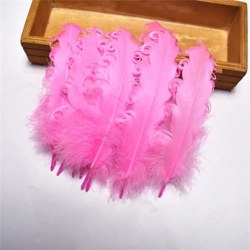 HKSDKABOP Handwerksdekoration mit Federn, Packung mit 20 Spire Gans Federn Multicolor 10-15cm DIY Handwerk Hochzeit Party Decor(Pink) von HKSDKABOP