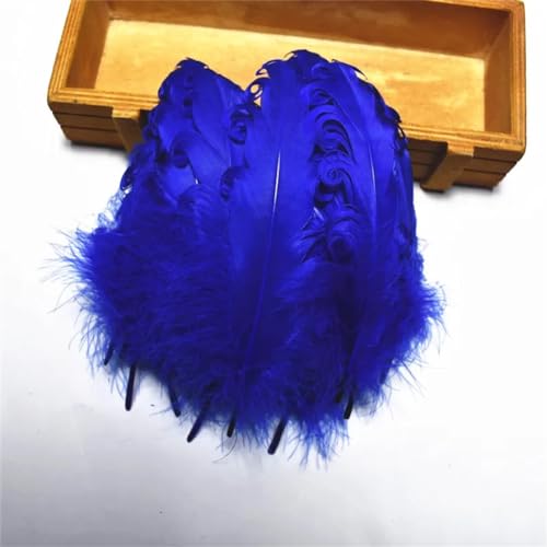 HKSDKABOP Handwerksdekoration mit Federn, Packung mit 20 Spire Gans Federn Multicolor 10-15cm DIY Handwerk Hochzeit Party Decor(Royal Blue) von HKSDKABOP
