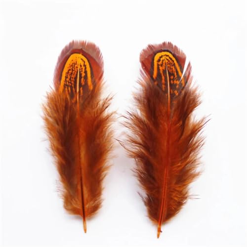 HKSDKABOP Handwerksdekoration mit Federn, Ringfasanenfedern Multicolor 3-7 cm 20er Packung(Orange,500 Piece) von HKSDKABOP