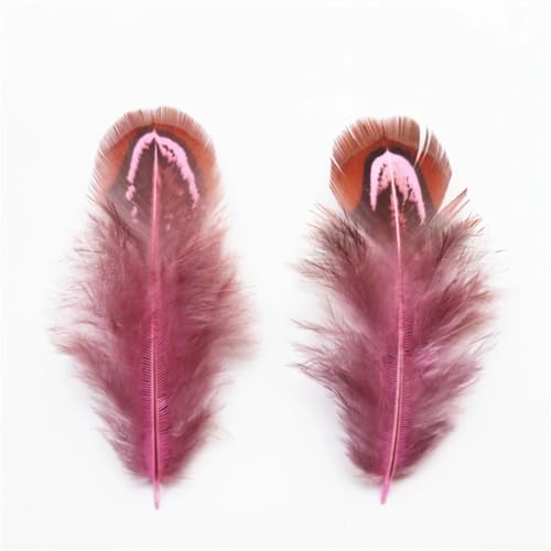 HKSDKABOP Handwerksdekoration mit Federn, Ringfasanenfedern Multicolor 3-7 cm 20er Packung(Pink,500 Piece) von HKSDKABOP