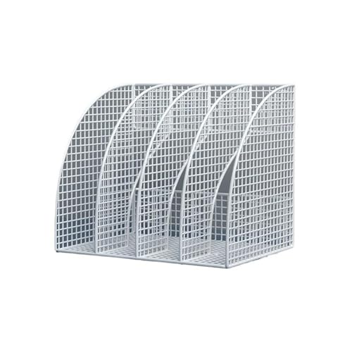 Metallmagazin Archiv, Desk File Organizer Metal Mesh Vertical 4-Section For Office White And Black(White) von HKSDKABOP