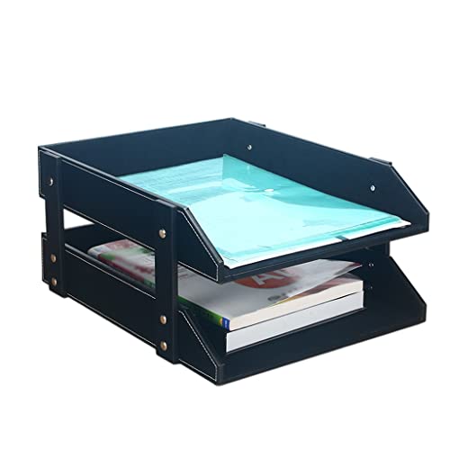 Metallmagazin Archiv, Leather 2-Tier Stackable Letter Tray Desk Organizer For A4 Files Magazine Paper Metallmagazin Archiv, Leather 2-Tier Stackable Letter Tray Desk Organizer For A4 Files Magazine Paper von HKSDKABOP