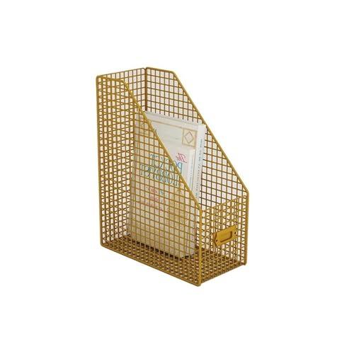 Metallmagazin Archiv, Metal Vertical File Folder Magazine Book Organizer For Desk Office Multicolor(Gold) von HKSDKABOP