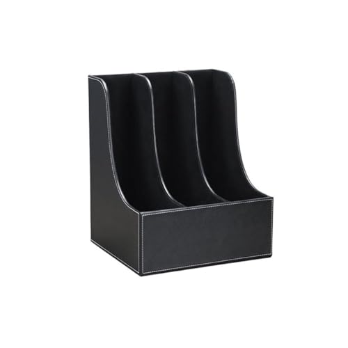Metallmagazin Archiv, PU Leather Desktop File Folder Holder for Documents Magazines Bruin Black(Black) von HKSDKABOP