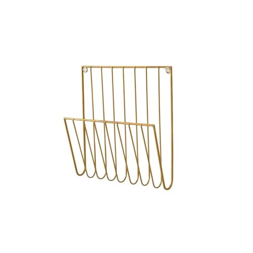 Metallmagazin Archiv, Wall Mounted Iron File Folder Holder Multicolor(Gold) von HKSDKABOP