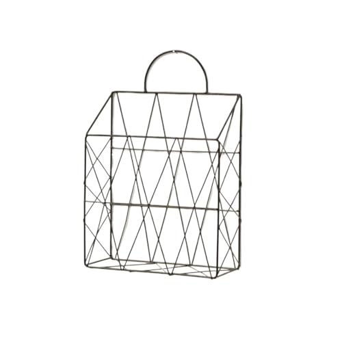 Metallmagazin Archiv, Wall Mounted Nordic Iron Magazine Rack Multicolor(Black Handle) von HKSDKABOP