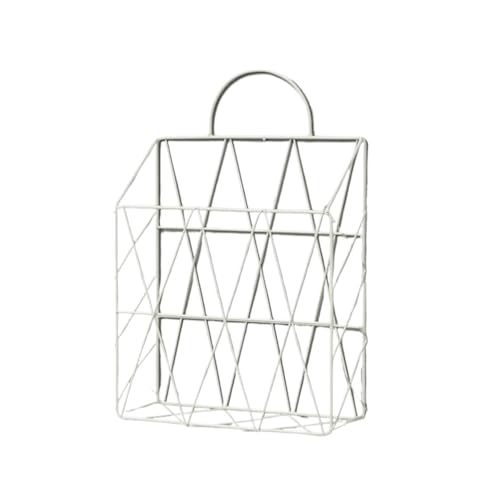 Metallmagazin Archiv, Wall Mounted Nordic Iron Magazine Rack Multicolor(White Handle) von HKSDKABOP