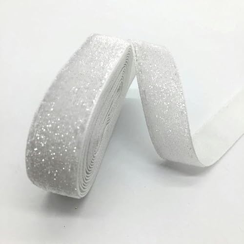 Weiche, weiche Schleifen, 3 Yards 3/4 "Samtband Hochzeitsfeier Dekoration handgemachtes Band Verpackung Haar Bowknot DIY Weihnachtsband(Glitter White) von HKSDKABOP