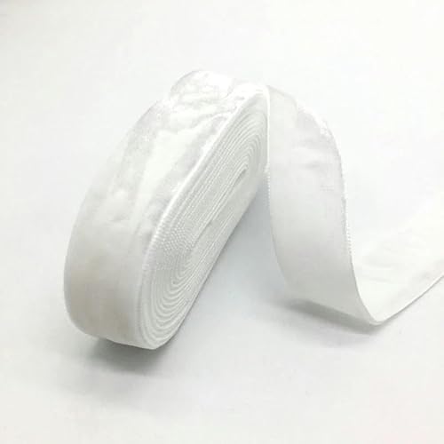 Weiche, weiche Schleifen, 3 Yards 3/4 "Samtband Hochzeitsfeier Dekoration handgemachtes Band Verpackung Haar Bowknot DIY Weihnachtsband(White) von HKSDKABOP