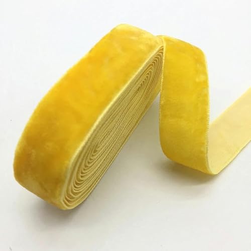 Weiche, weiche Schleifen, 3 Yards 3/4 "Samtband Hochzeitsfeier Dekoration handgemachtes Band Verpackung Haar Bowknot DIY Weihnachtsband(Yellow) von HKSDKABOP