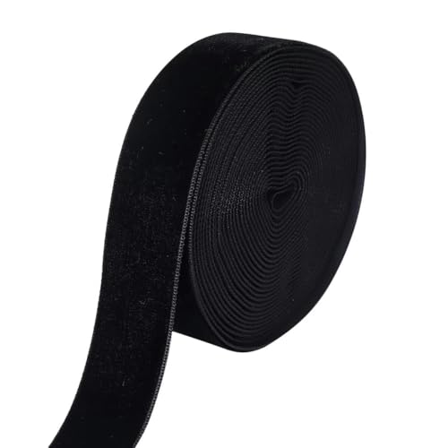 Weiche, weiche Schleifen, 5–10 Yards/Los, weinrotes einseitiges Samtband for Verpacken handgefertigter Blumensträuße, DIY, Weihnachts-, Home-Party-Dekoration(Black,6mm 10Yards) von HKSDKABOP