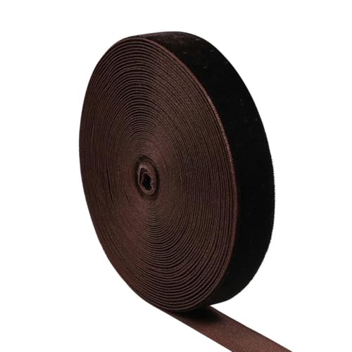 Weiche, weiche Schleifen, 5–10 Yards/Los, weinrotes einseitiges Samtband for Verpacken handgefertigter Blumensträuße, DIY, Weihnachts-, Home-Party-Dekoration(Deep Brown,15mm 10Yards) von HKSDKABOP