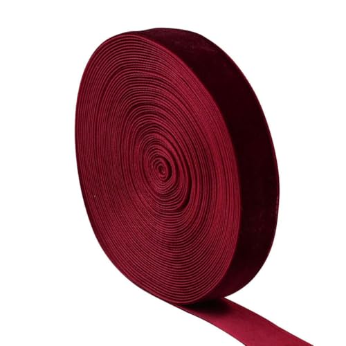 Weiche, weiche Schleifen, 5–10 Yards/Los, weinrotes einseitiges Samtband for Verpacken handgefertigter Blumensträuße, DIY, Weihnachts-, Home-Party-Dekoration(Wine Red,10mm 10Yards) von HKSDKABOP