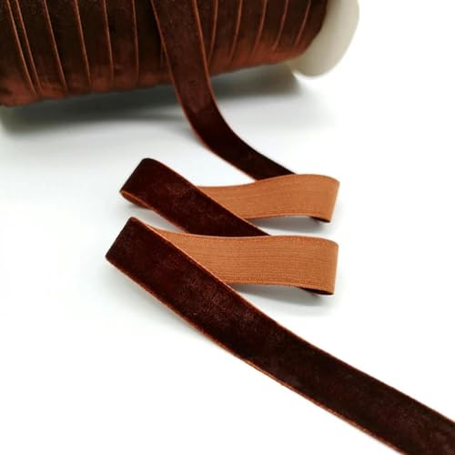 Weiche, weiche Schleifen, 5 Yards 6-25mm Samtband Hochzeit Party Dekoration handgemachte Band Geschenkverpackung Haar Bowknot(Dark Coffee,20mm wide) von HKSDKABOP